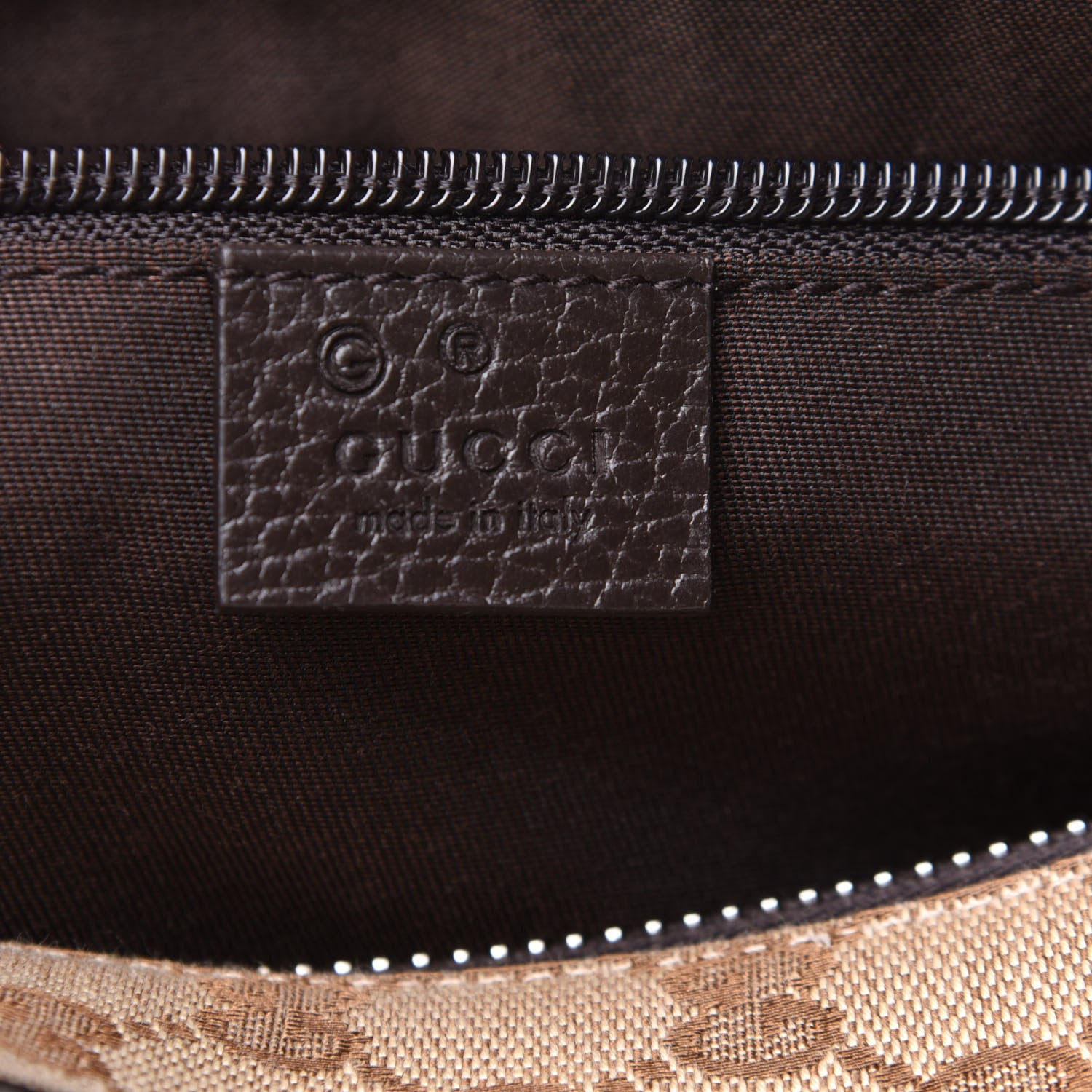 Gucci Monogram Dollar Calfskin Boston Duffle Bag Beige Ebony Testa di Moro Marrone Scuro 6 of 12