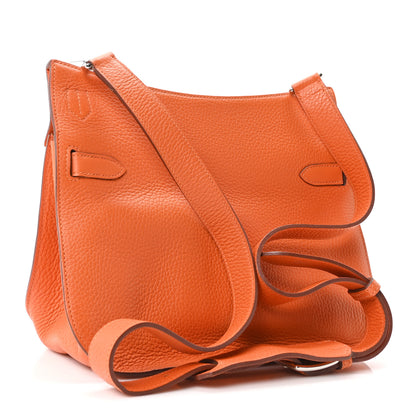 Hermes Taurillon Clemence Jypsiere 28 Orange 3 of 10