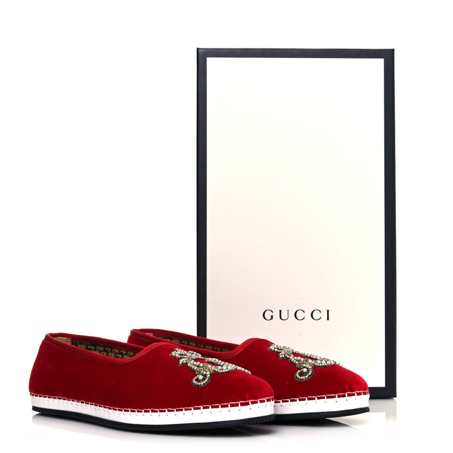 Velluto Marmara Pearl Embellished Mens Loafers 8 Red