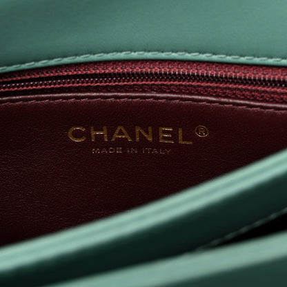 Chanel Lambskin Quilted Small Trendy CC Flap Dual Handle Bag Green 6 of 12