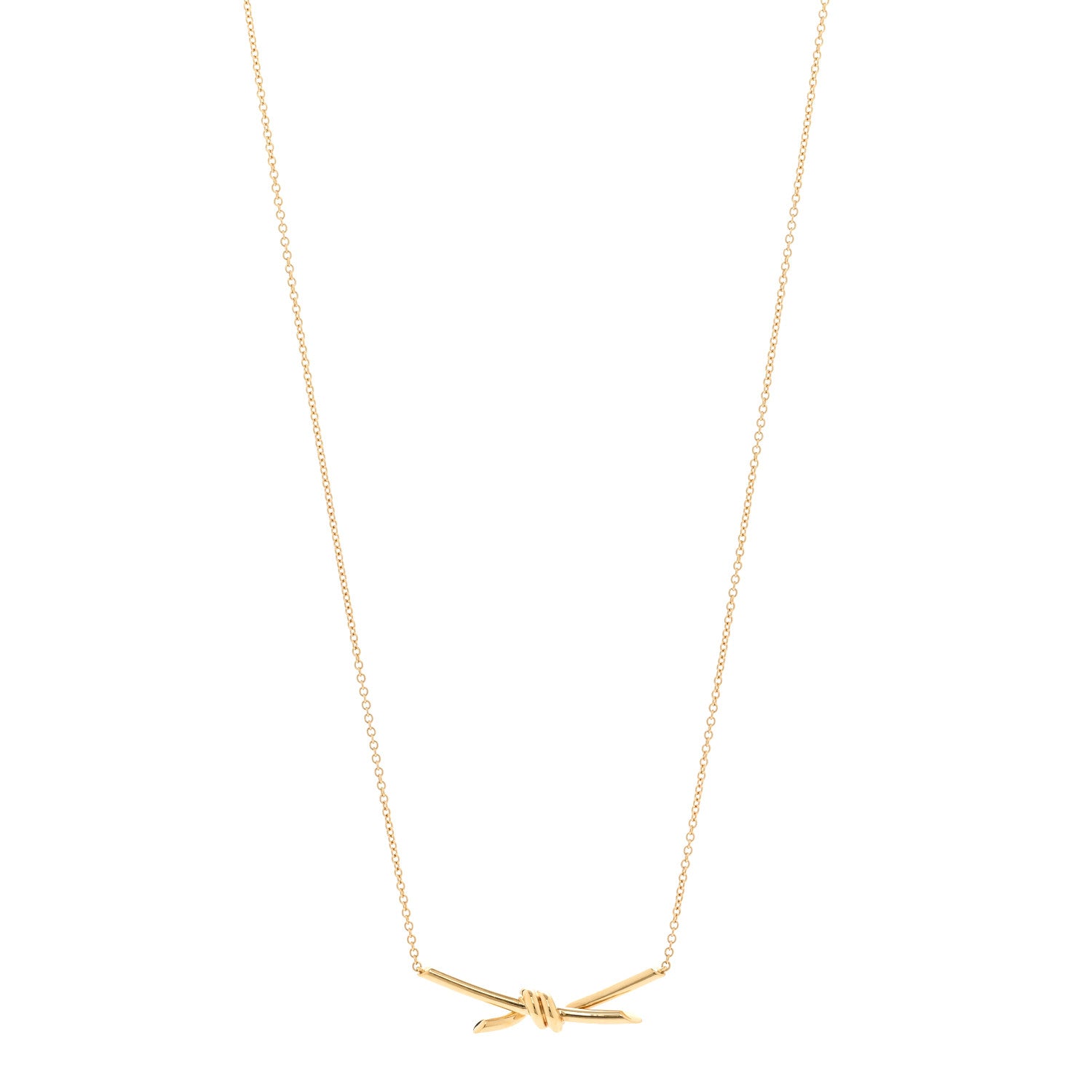 Tiffany 18K Yellow Gold Knot Necklace 1 of 5