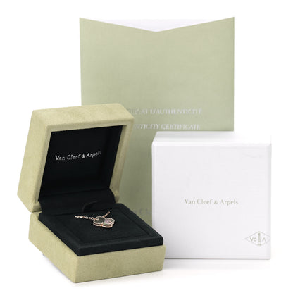 Van Cleef & Arpels 18K Rose Gold Gray Mother of Pearl Vintage Alhambra Pendant Necklace 7 of 7