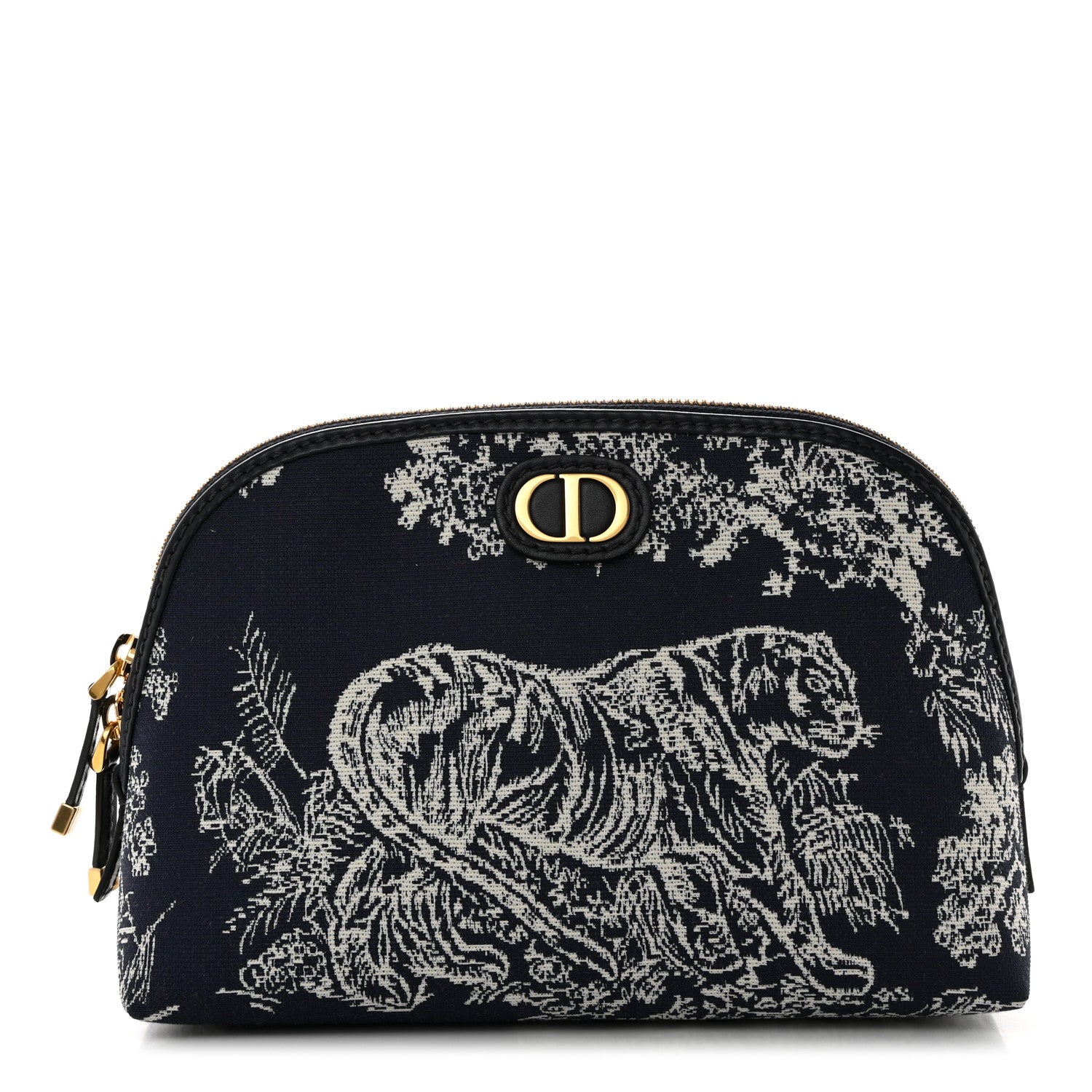 Christian Dior Embroidered Toile De Jouy 30 Montaigne Cosmetic Pouch Blue 1 of 7