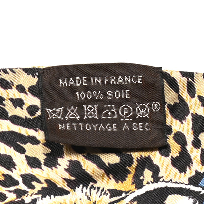 Hermes Silk Jungle Love Fringed Twilly Gris Bleuete Vert 4 of 5