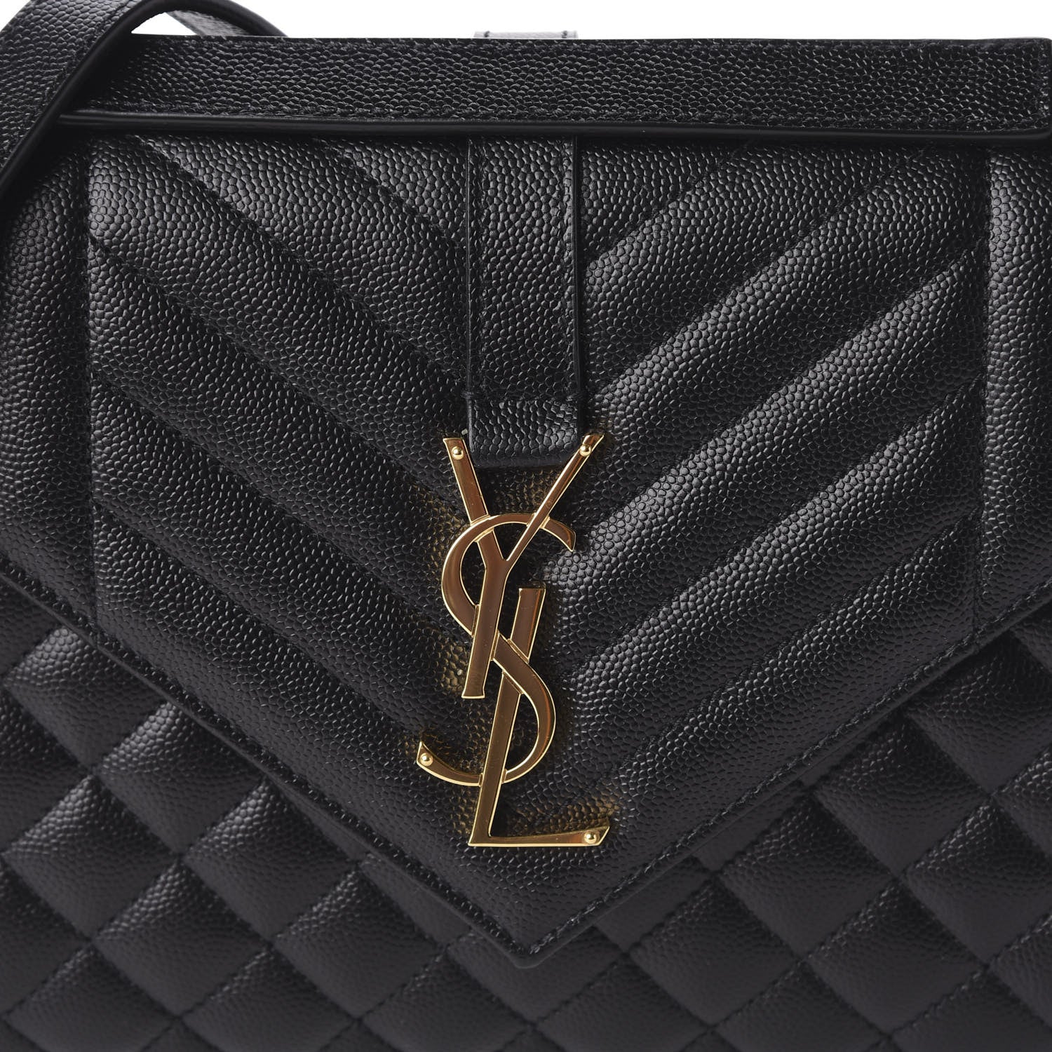 Saint Laurent Grain De Poudre Textured Mixed Matelasse Triquilt Medium Monogram Satchel Black 11 of 11