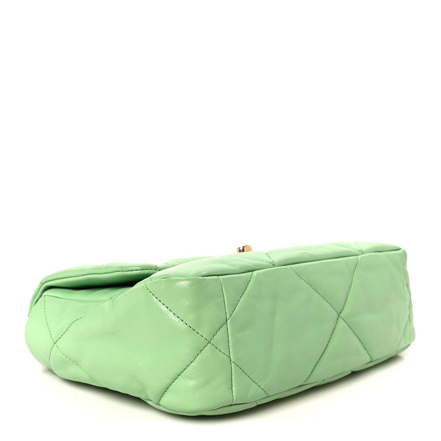 Chanel Goatskin Quilted Medium Chanel 19 Flap Light Green 4 of 10