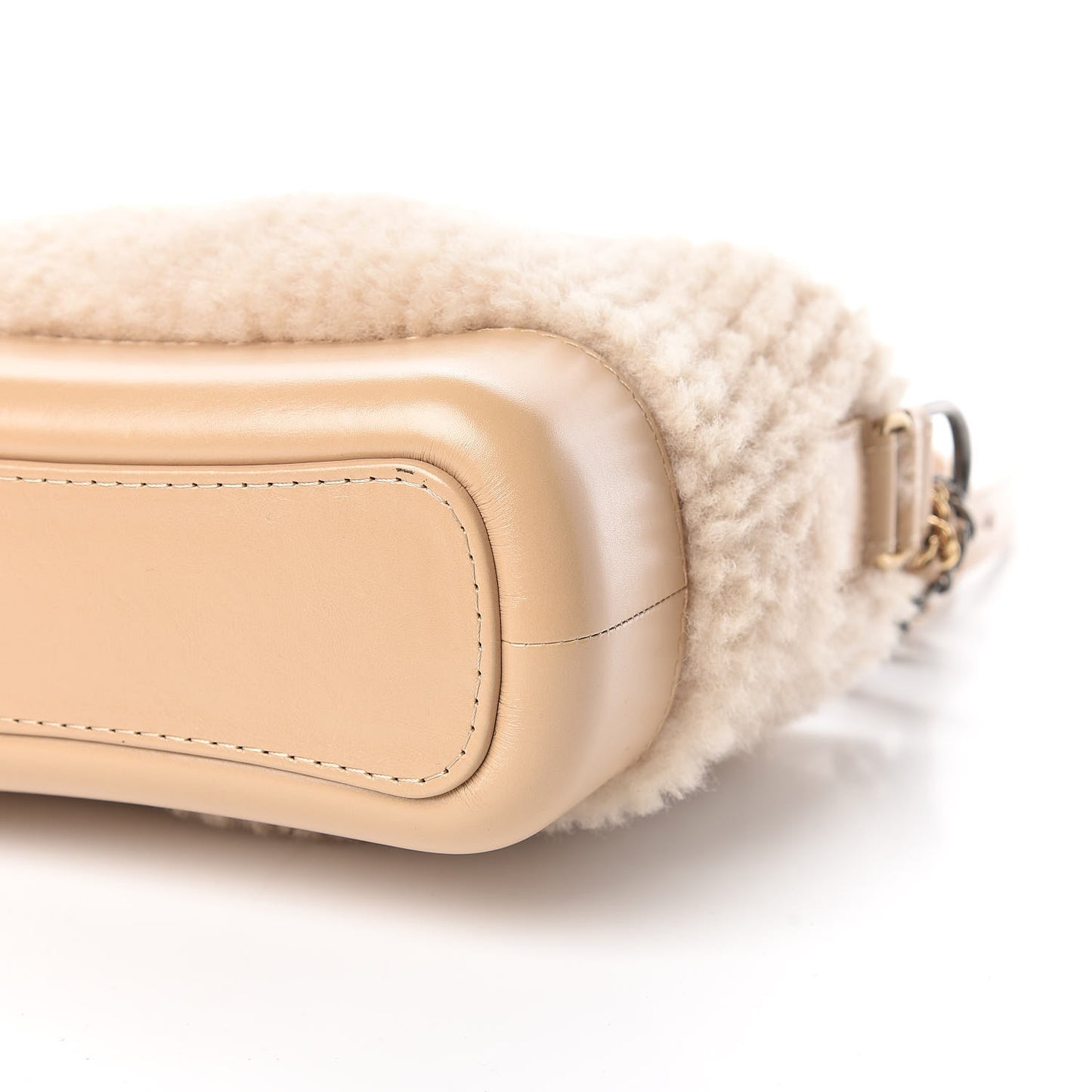 Shearling Small Gabrielle Hobo Dark Beige