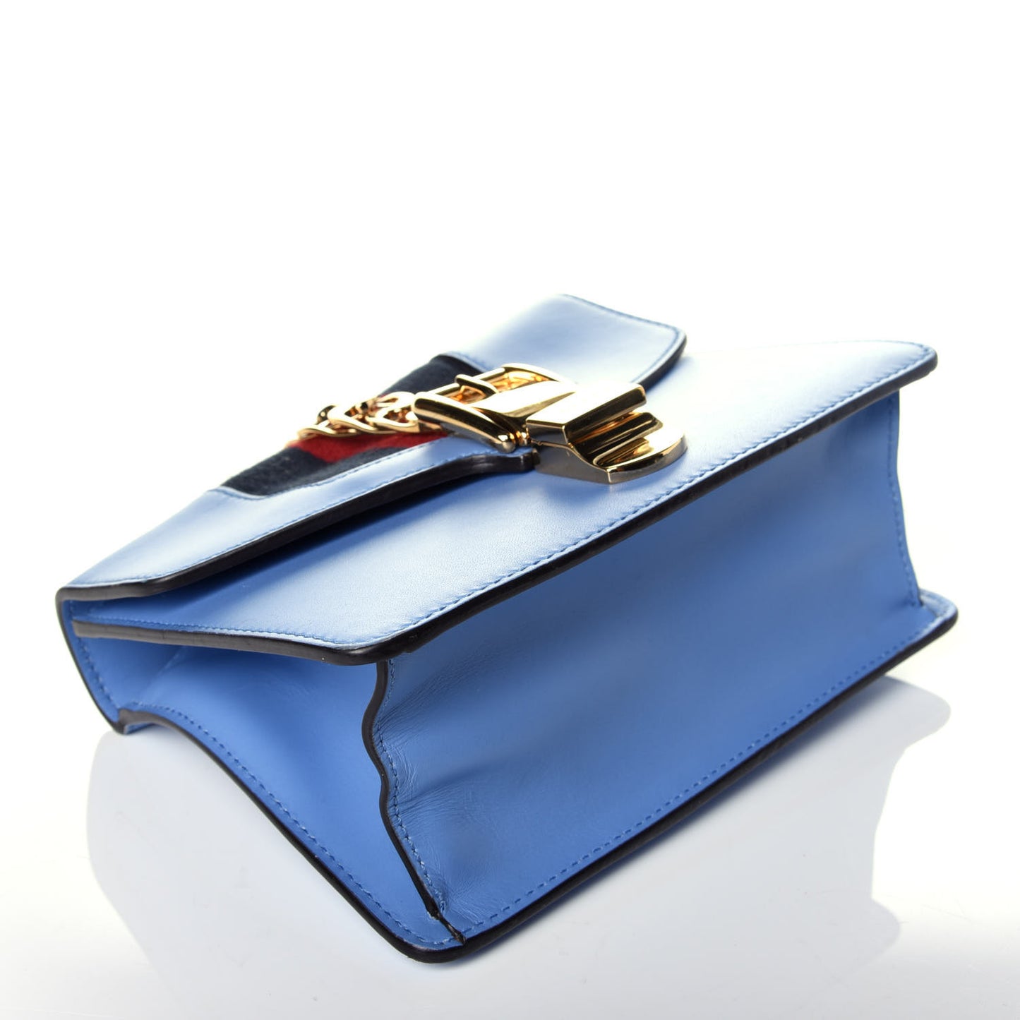 Calfskin Mini Sylvie Chain Shoulder Bag Clear Sky Blue