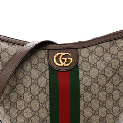 Gucci GG Supreme Monogram Web Small Ophidia Half Moon Hobo Brown 8 of 14