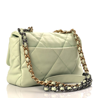 Chanel Lambskin Quilted Medium Chanel 19 Flap Light Green 3 of 11
