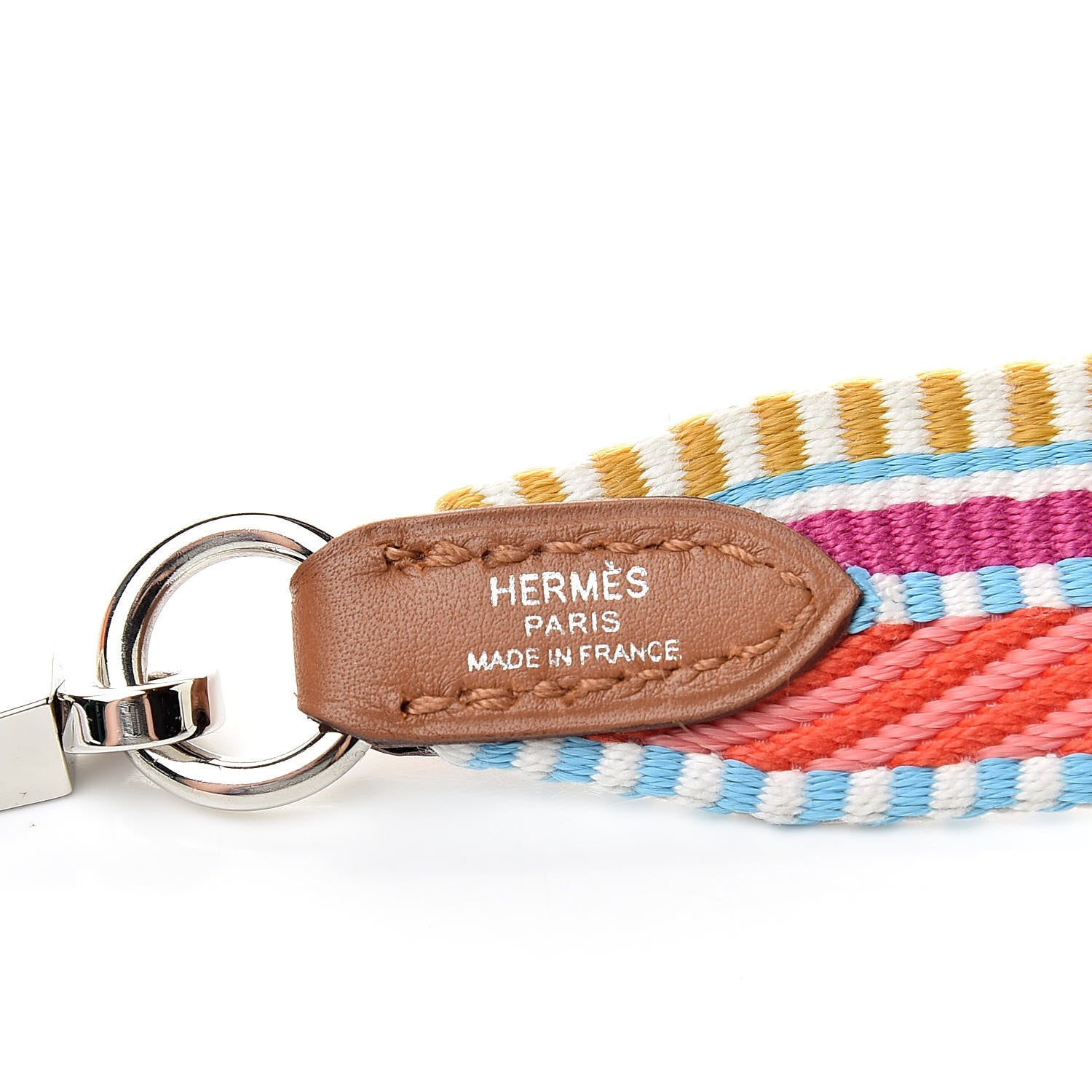 Hermes Toile Swift 25mm Sangle Cavale Shoulder Strap Magnolia Cappucine 3 of 5