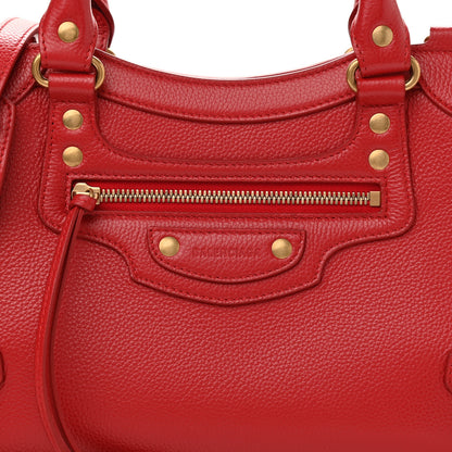 Balenciaga Grained Calfskin Neo Classic Gold Hardware S City Medium Red 9 of 12