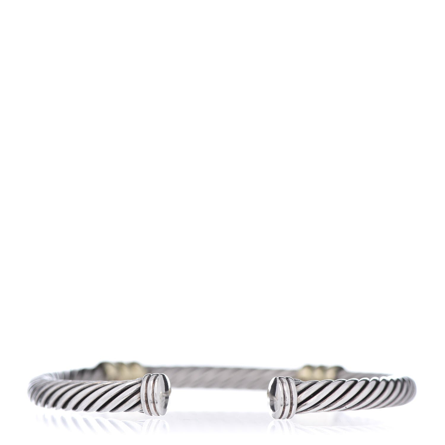 David Yurman Sterling Silver 14K Yellow Gold 5mm Double Station Cable Classics Bracelet 3 of 7