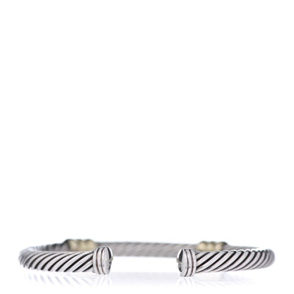 David Yurman Sterling Silver 14K Yellow Gold 5mm Double Station Cable Classics Bracelet 3 of 7