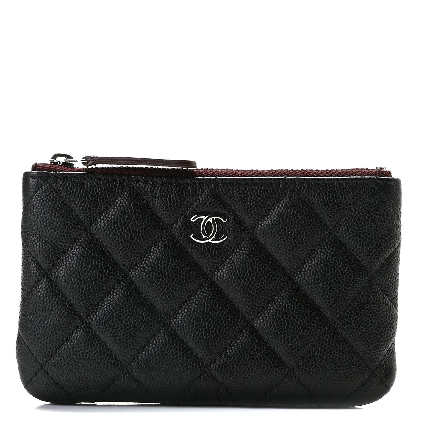 Caviar Quilted Small Cosmetic Case Black