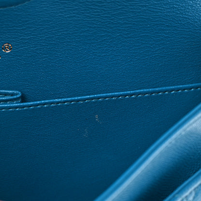 Chanel Caviar Quilted Medium Double Flap Dark Turquoise 11 of 14
