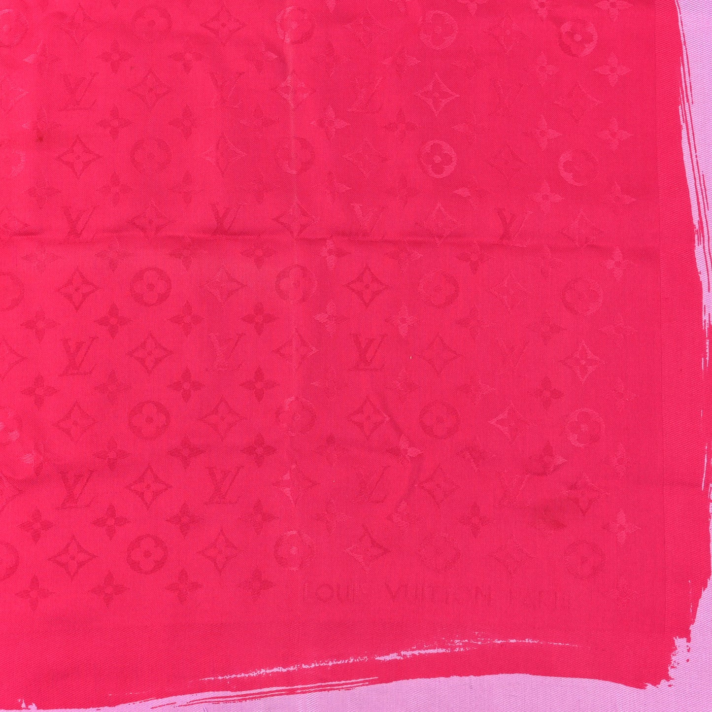 Silk Wool Monogram Arty Shawl Pivoine