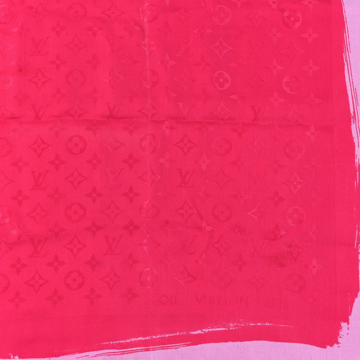 Louis Vuitton Silk Wool Monogram Arty Shawl Pivoine 2 of 3