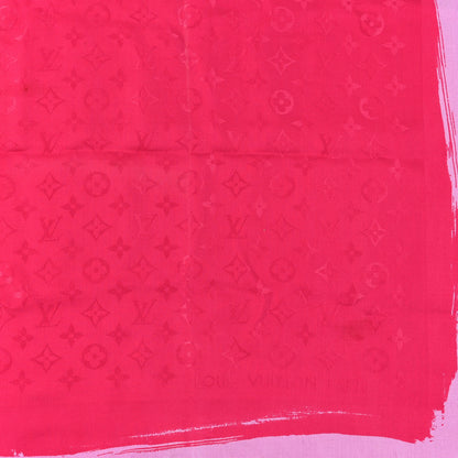 Louis Vuitton Silk Wool Monogram Arty Shawl Pivoine 2 of 3