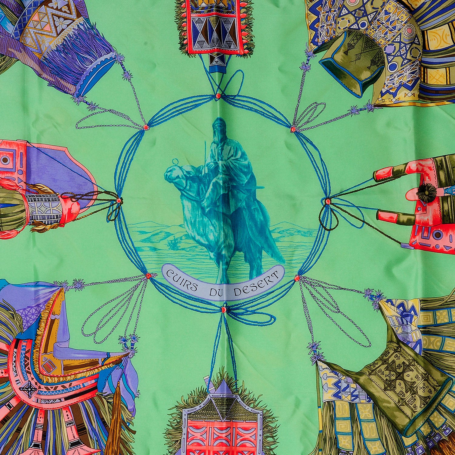Hermes Silk Cuirs Du Desert Scarf 90 1 of 4