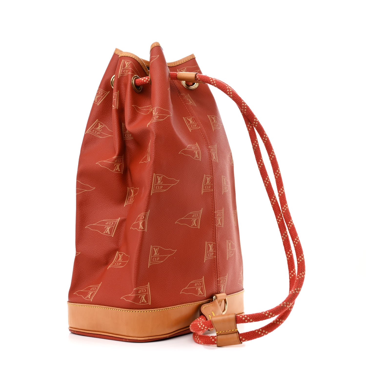 Louis Vuitton Canvas Americas Cup 1995 Saint Tropez Drawstring Bag Red 3 of 12