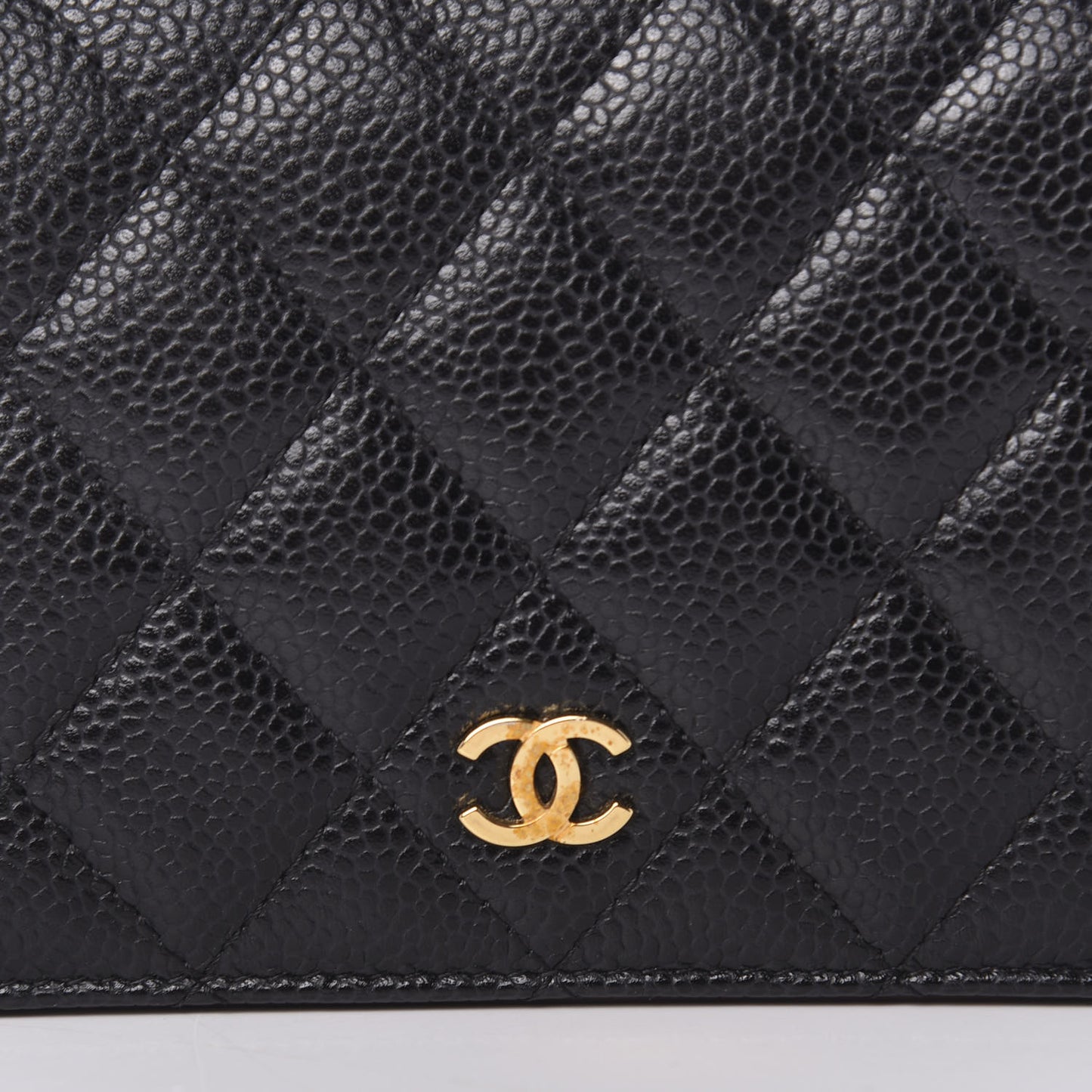 Caviar Quilted Yen Wallet Black