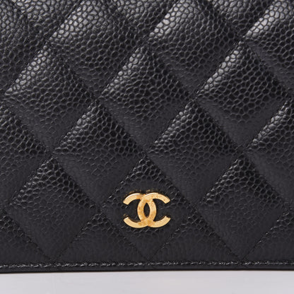 Chanel Caviar Quilted Yen Wallet Black 10 of 10
