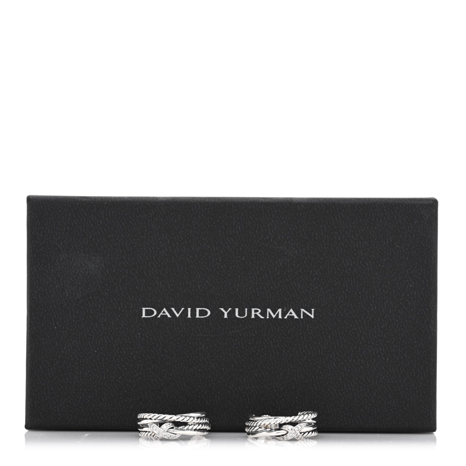 David Yurman Sterling Silver Diamond Crossover X Earrings 5 of 5