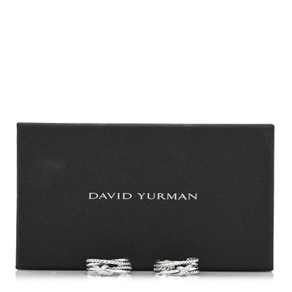 David Yurman Sterling Silver Diamond Crossover X Earrings 5 of 5