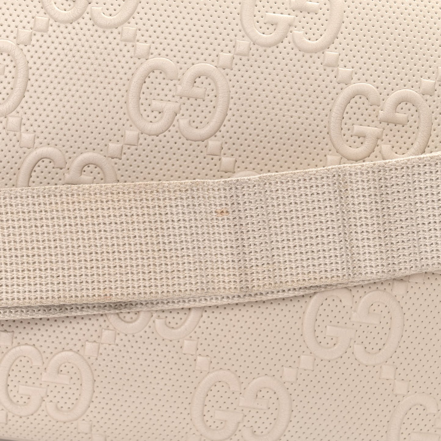 Calfskin GG Tennis Embossed Pocket Belt Bag Mystic White