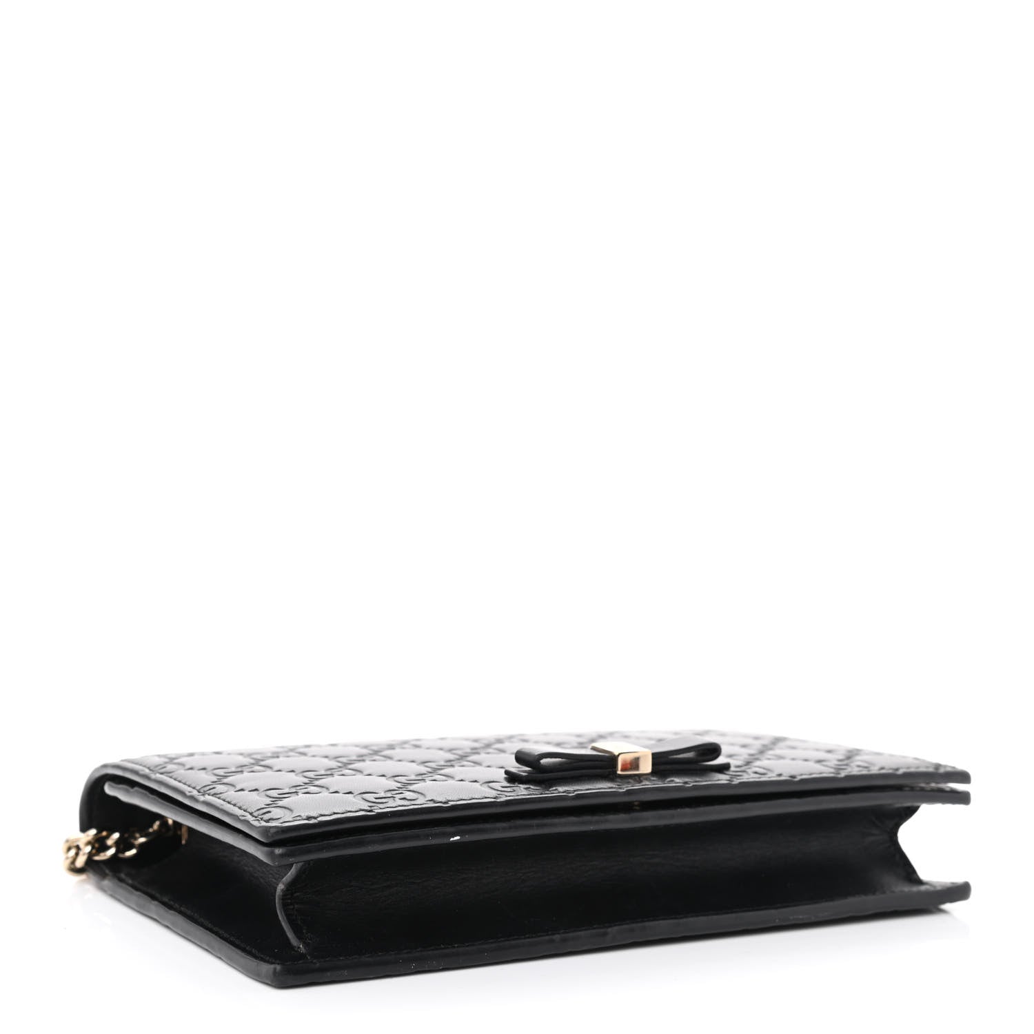 Gucci Guccissima Signature Bowy Chain Wallet Black 4 of 12