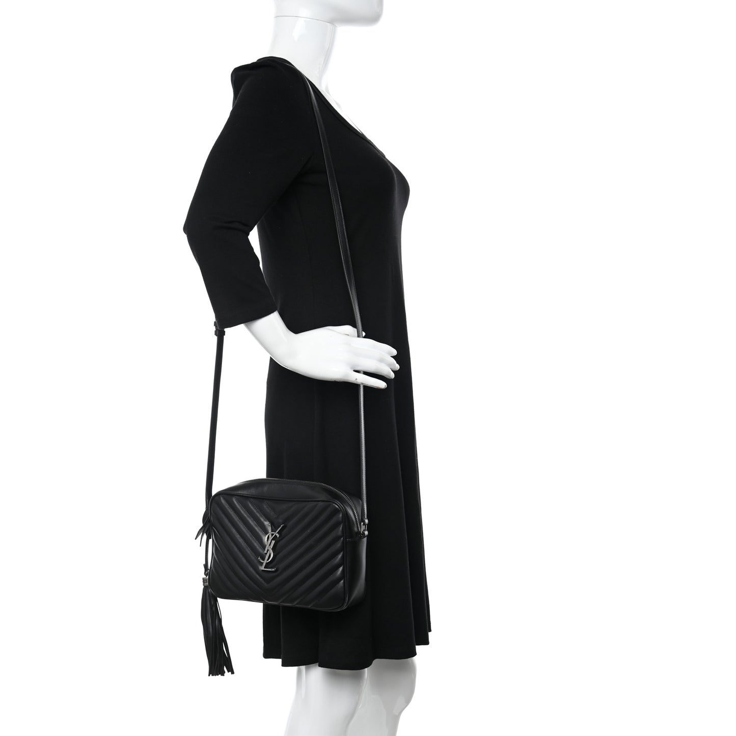 Calfskin Matelasse Monogram Lou Camera Bag Black