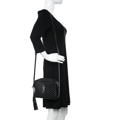 Saint Laurent Calfskin Matelasse Monogram Lou Camera Bag Black 2 of 13