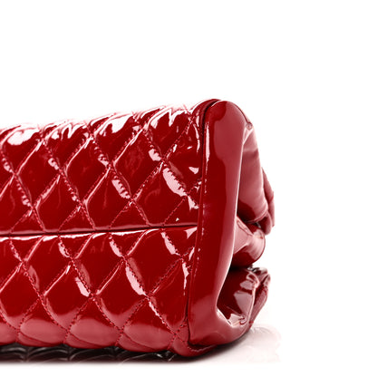 Chanel Patent Quilted Small Just Mademoiselle Bowling Bag Red 10 of 10
