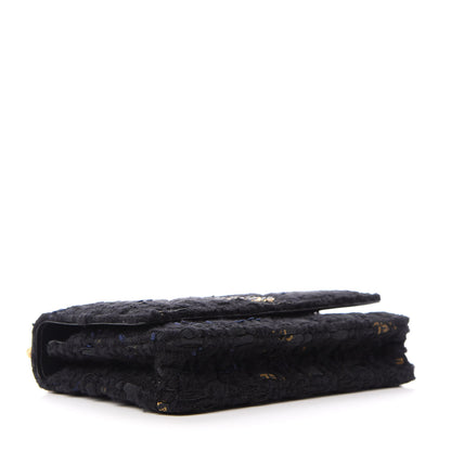Chanel Tweed Quilted Chanel 19 Wallet On Chain WOC Black Navy Gold 4 of 10
