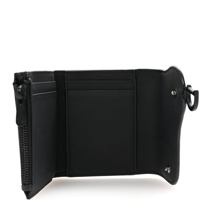 Christian Dior Ultra Matte Calfskin Saddle Lotus Wallet Black 5 of 6