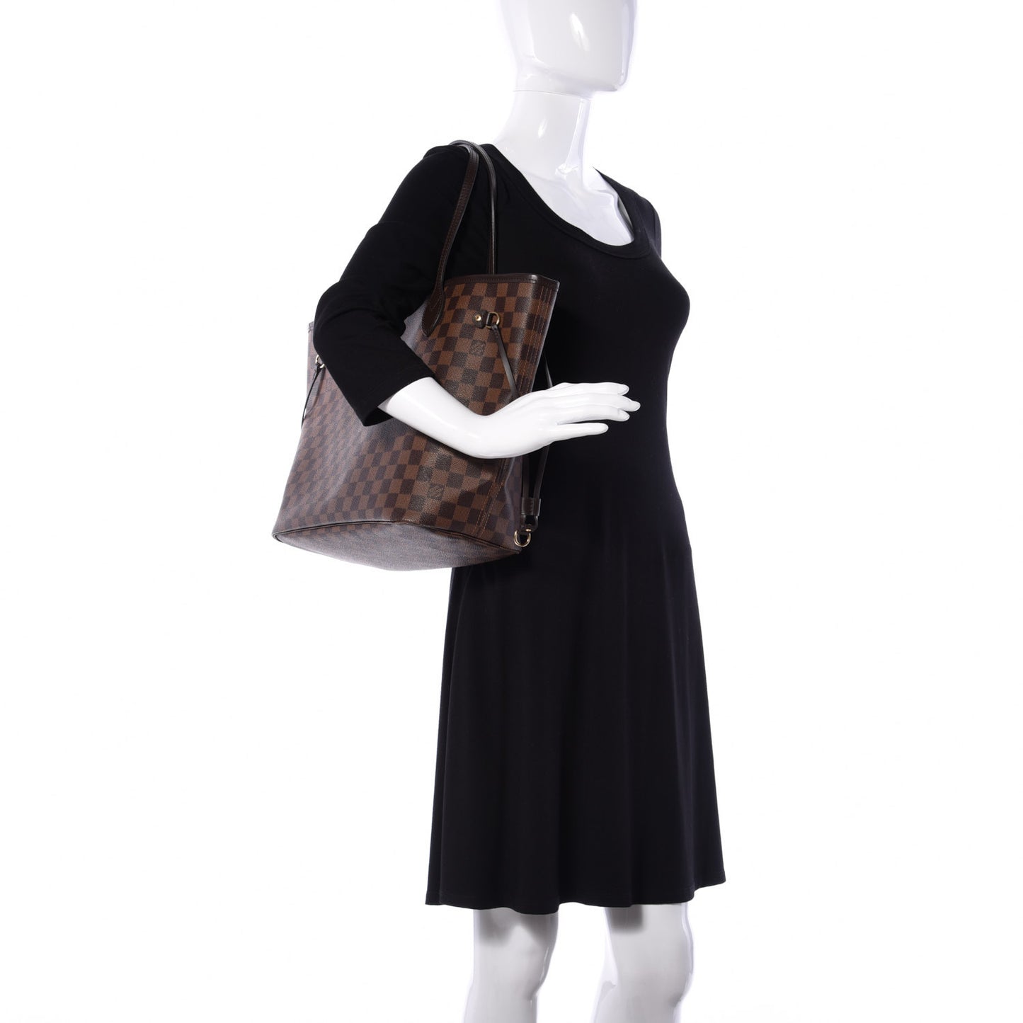 Damier Ebene Neo Neverfull MM Rose Ballerine