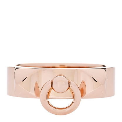Hermes 18K Rose Gold PM Collier De Chien Ring 48 4.5 1 of 4