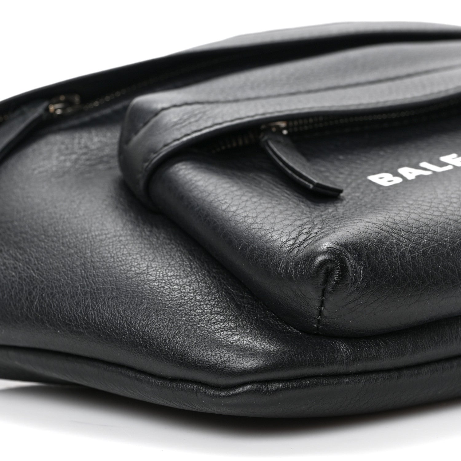 Balenciaga Smooth Calfskin Logo Everyday Beltpack XS Black White 7 of 8