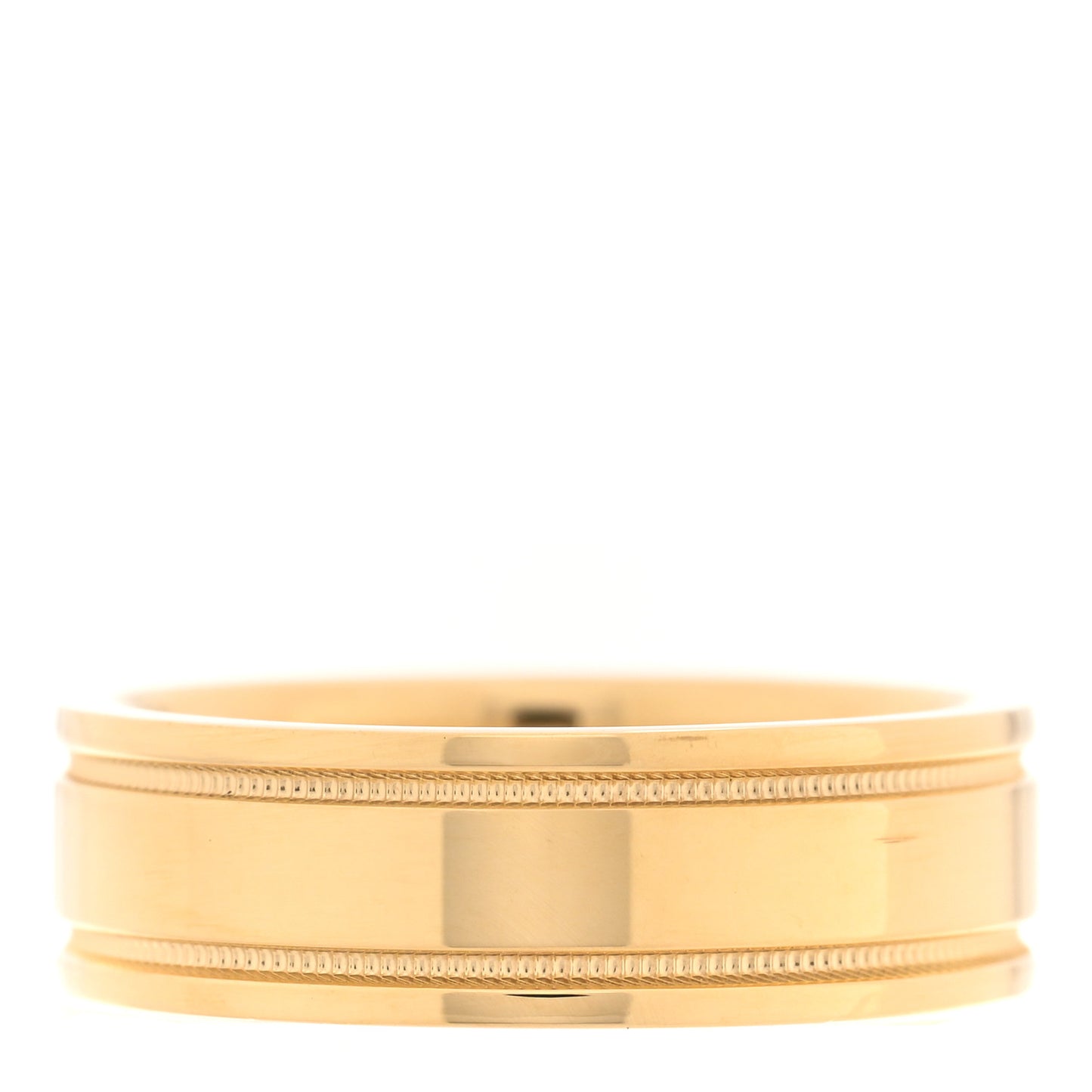 18K Yellow Gold 6mm Double Milgrain Wedding Band Ring 54 7