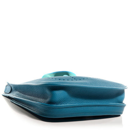 Hermes Taurillon Clemence Evelyne III PM Bleu Izmir Malachite 4 of 8