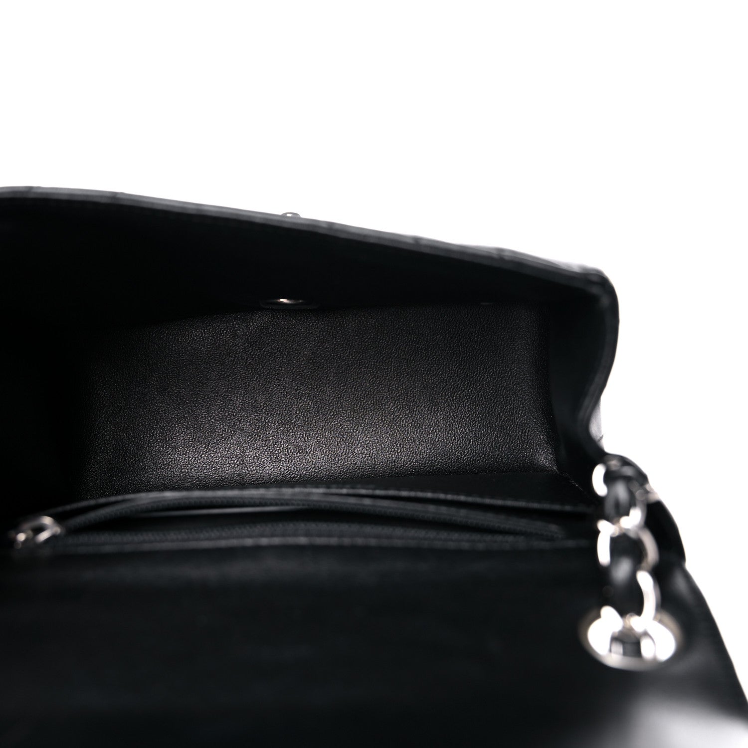 Chanel Lambskin Chevron Quilted Mini Square Flap Black 5 of 14