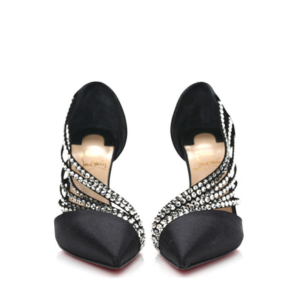 Christian Louboutin Crepe Satin Strass Antinorina 100 Pumps 36 Black 2 of 8