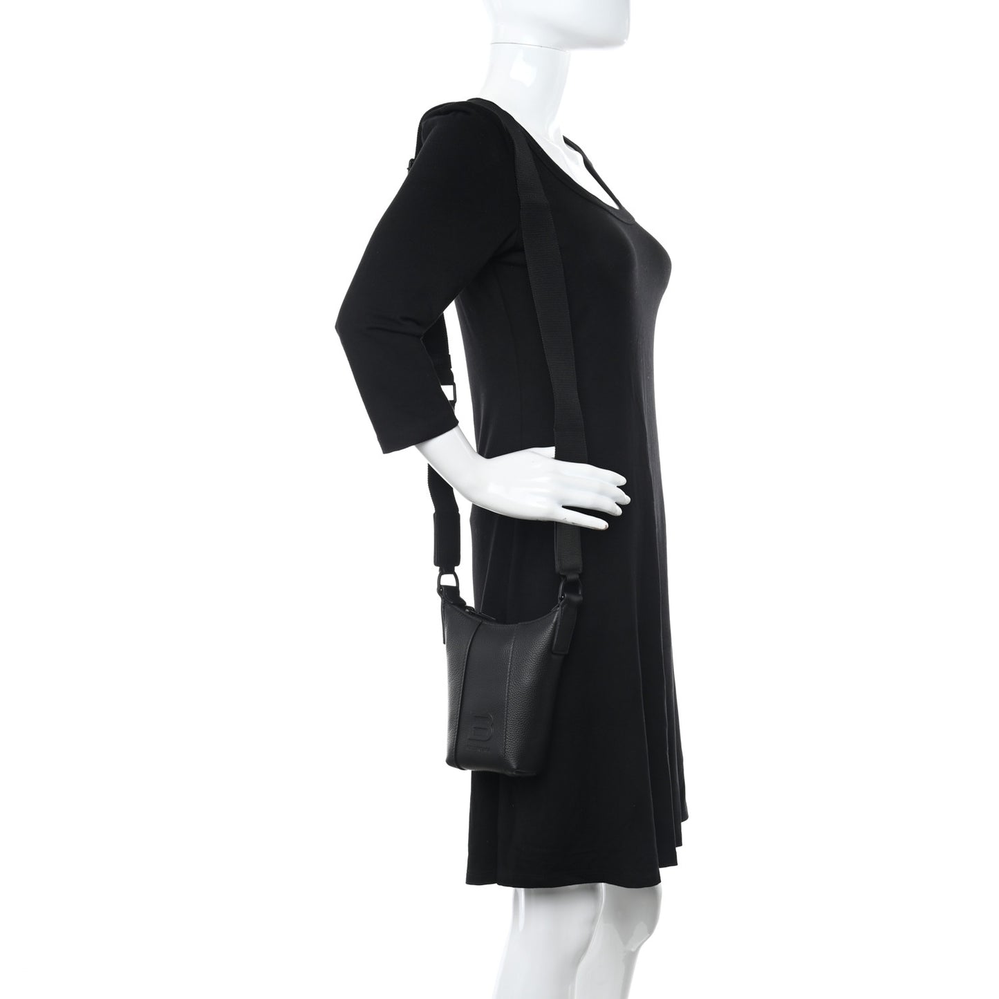 Calfskin Hourglass Phone Holder Bag Black