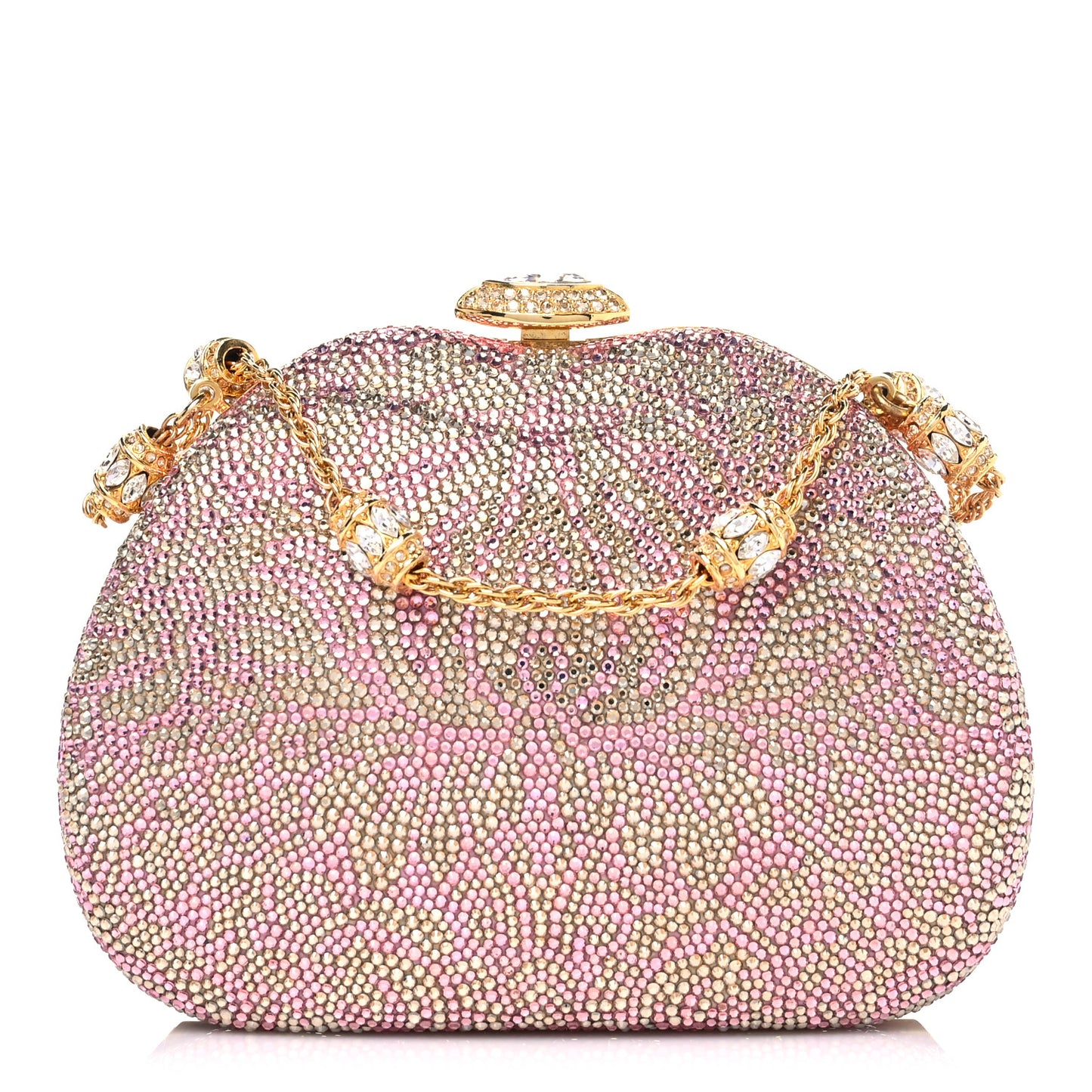 Swarovski Crystal Minaudiere Clutch Pink Gold