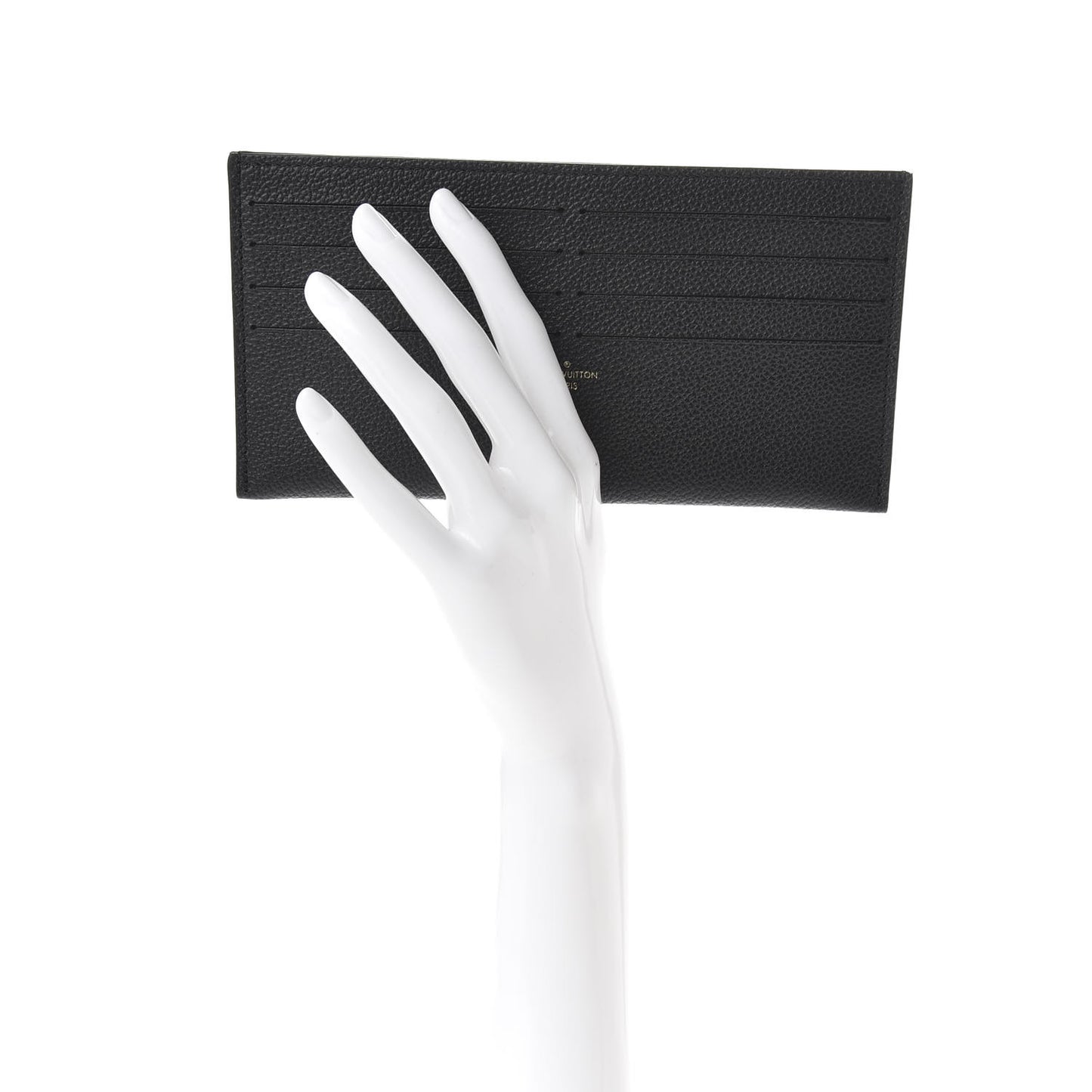Calfskin Felicie Chain Wallet Card Holder Insert Black
