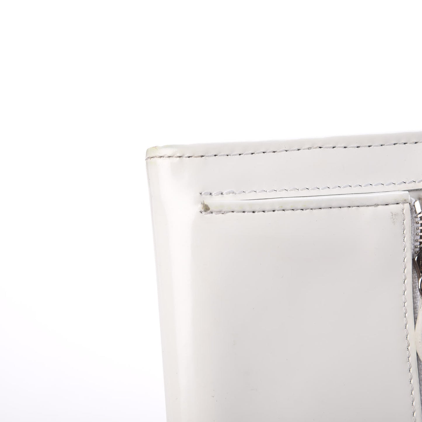 Patent Continental Wallet White
