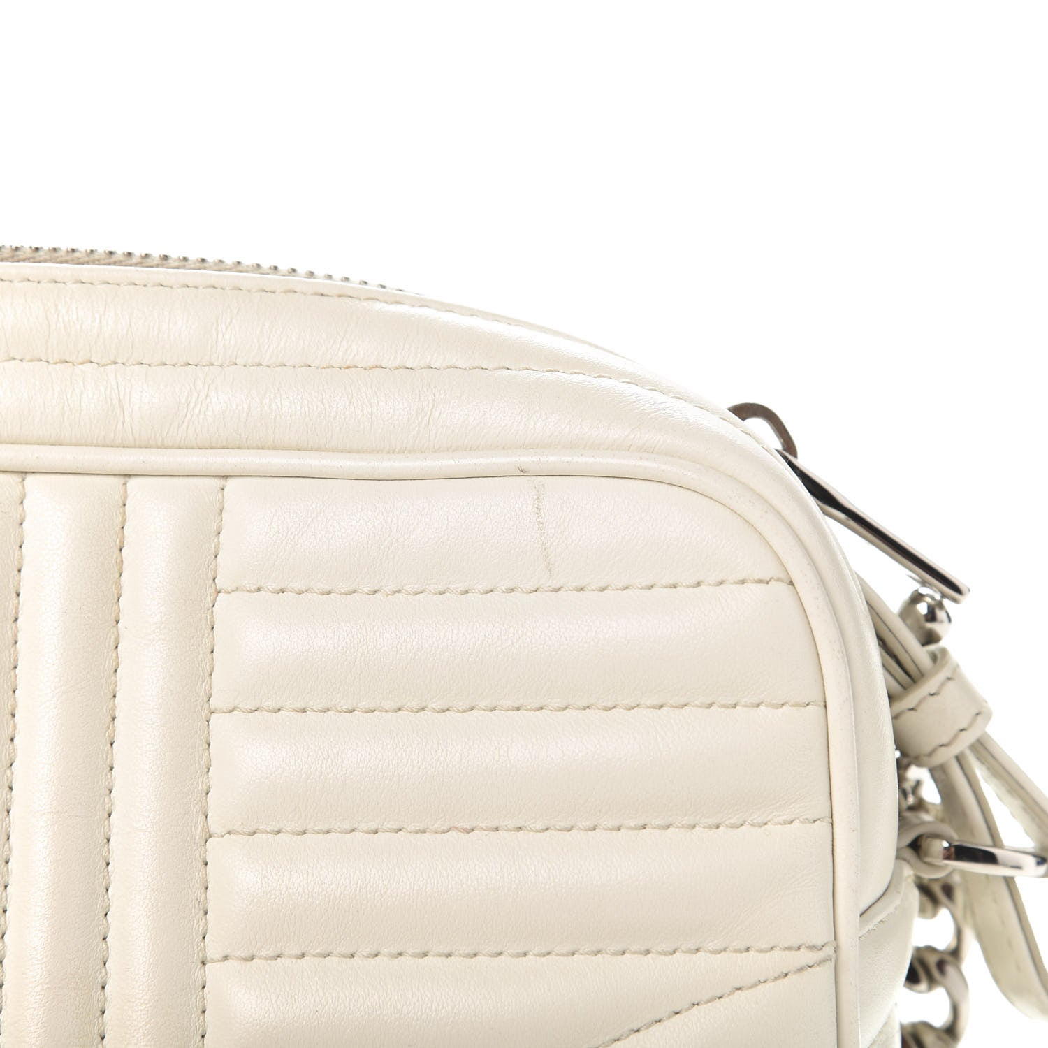 Prada Soft Calfskin Diagramme Crossbody Bag White 7 of 10
