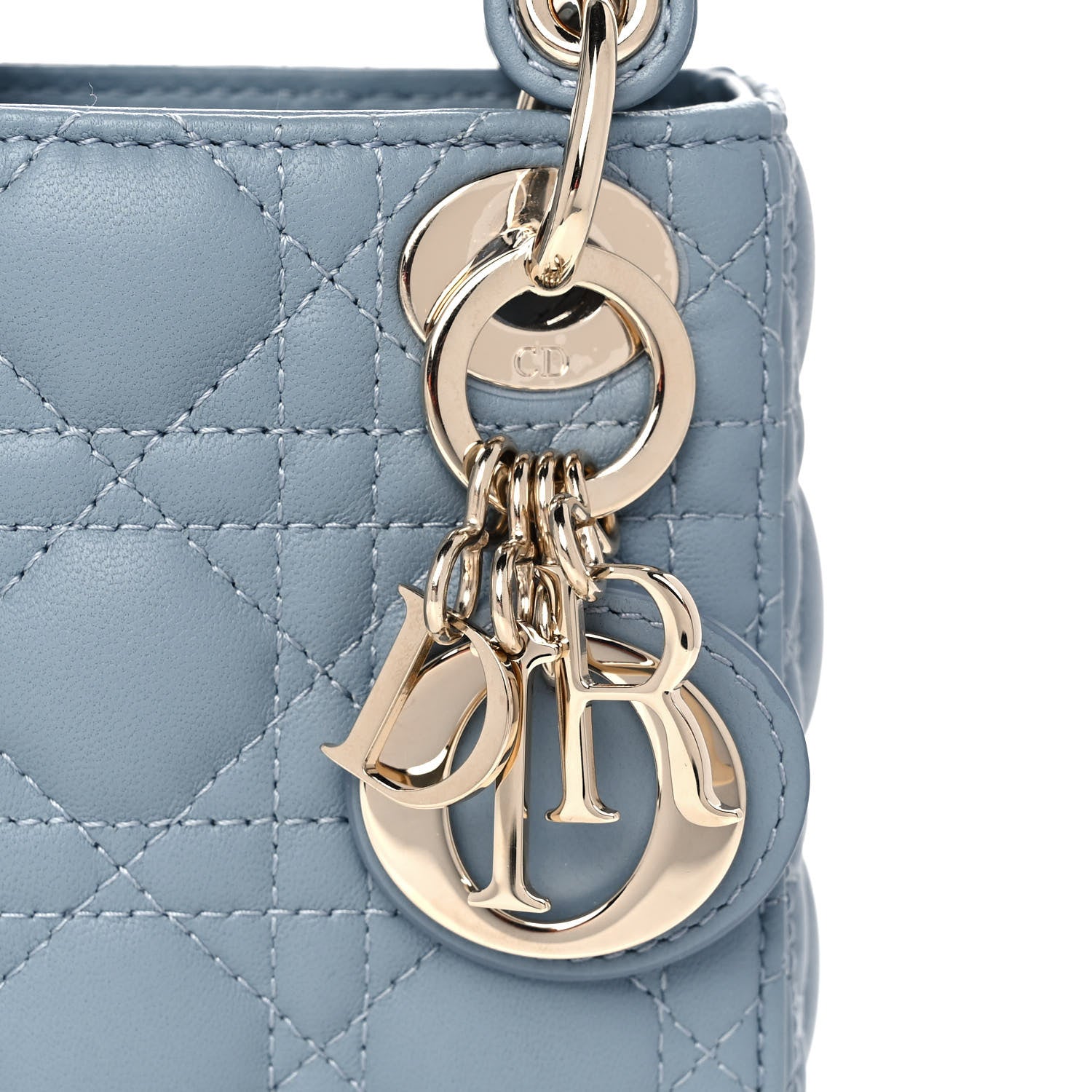 Christian Dior Lambskin Cannage Micro Lady Dior Cloud Blue 9 of 11