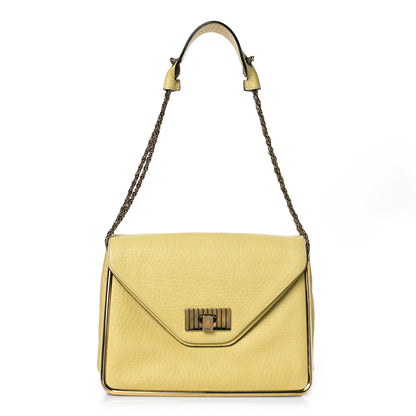 Chloe Grained Calfskin Medium Sally Flap Bag Yellow 3 of 13